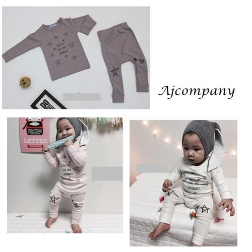 Cotton Children Fall clothing made by Korea_ top_ knit_pants